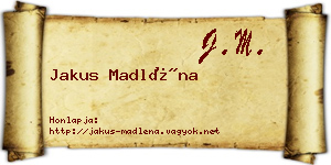 Jakus Madléna névjegykártya